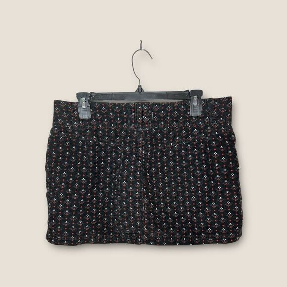 Free People We The Free Black Corduroy Joanie Printed Mini Skirt Size 29 - Picture 4 of 7